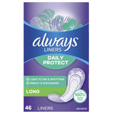 Always Daily Protect Pantyliners – Long Absorbency, 46 Count