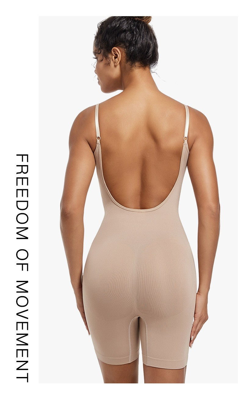 2-Pack Seamless Shapewear Bodysuits - Adjustable Tummy Control & Butt Lifting