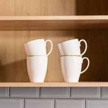 Porcelain Coffee Mug Set of 4. Cups for Tea, Cappuccino, Latte, Chocolate, Hot or Cold Drinks. Porcelain Coffee Cups with Big Handle 12.5 oz. Microwave, Oven, and Dishwasher Safe, Scratch Resistant