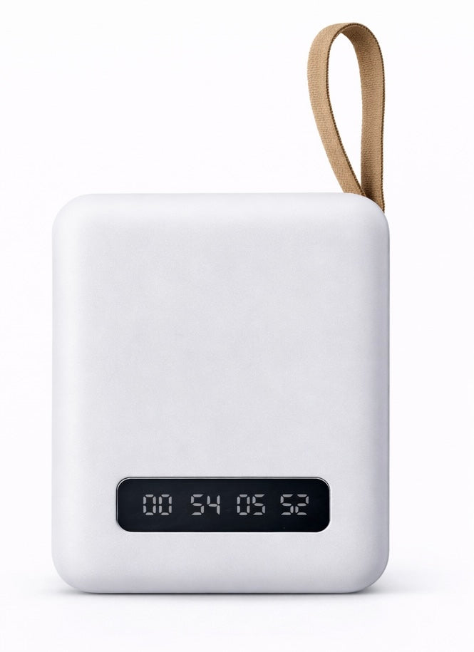 K16 Power Bank 10,000 mAh Portable Charger with 4 Built-In Charging Cables – Fast Charge USB-C, Lightning & Micro USB, Dual Output, Slim Powerbank for iPhone, Samsung, Android Devices