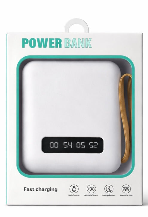 K16 Power Bank 10,000 mAh Portable Charger with 4 Built-In Charging Cables – Fast Charge USB-C, Lightning & Micro USB, Dual Output, Slim Powerbank for iPhone, Samsung, Android Devices