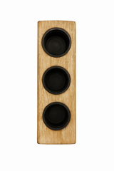 Home Expressions Personalized 3-Piece Wood Pillar Candle Holder 

 Custom Text, Natural Wood Décor product image