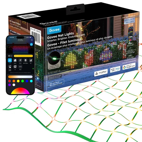 Govee LED Net Lights – Decorative RGB String Lights for Walls, Windows & Outdoor