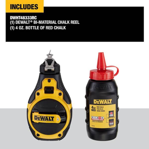 DEWALT DWHT48331RC Aluminum Chalk Reel Kit 100 ft Red