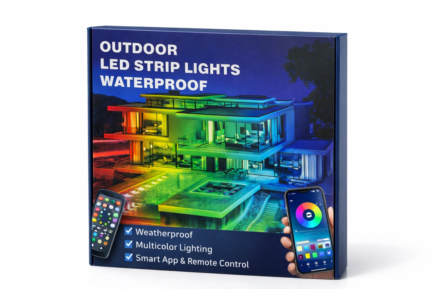 FBZ 120m Outdoor LED Strip Lights Waterproof Music Sync RGB Exterior Rope Lights 400ft