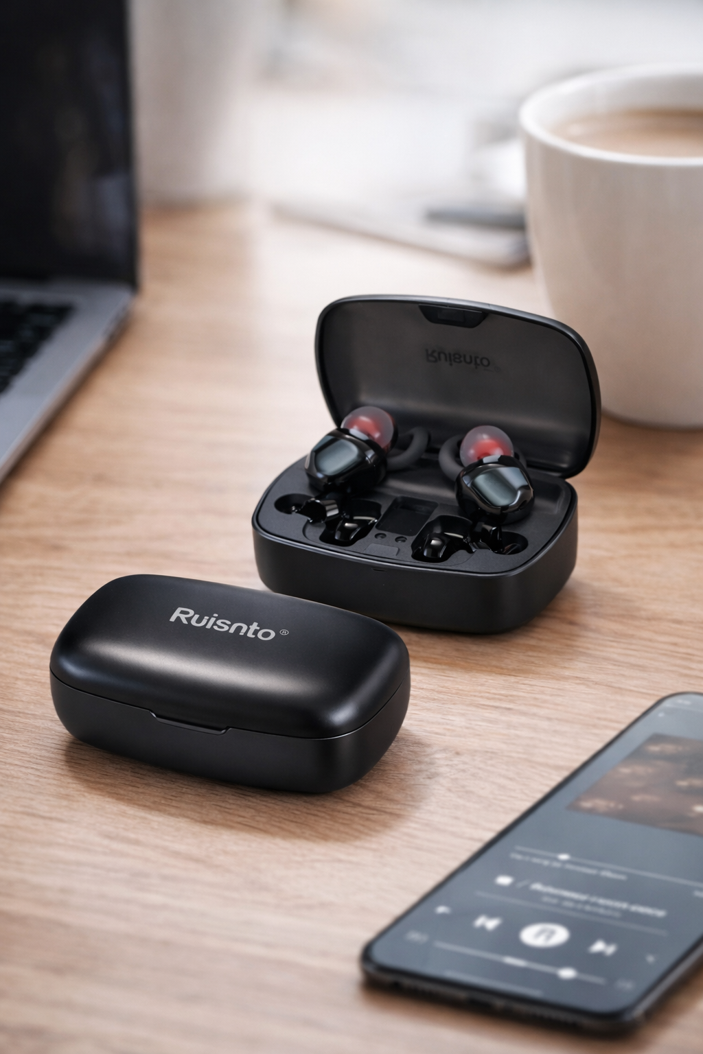 Ruisnto Wireless Earbuds Bluetooth 5.4 - Noise Cancelling & Deep Bass Stereo