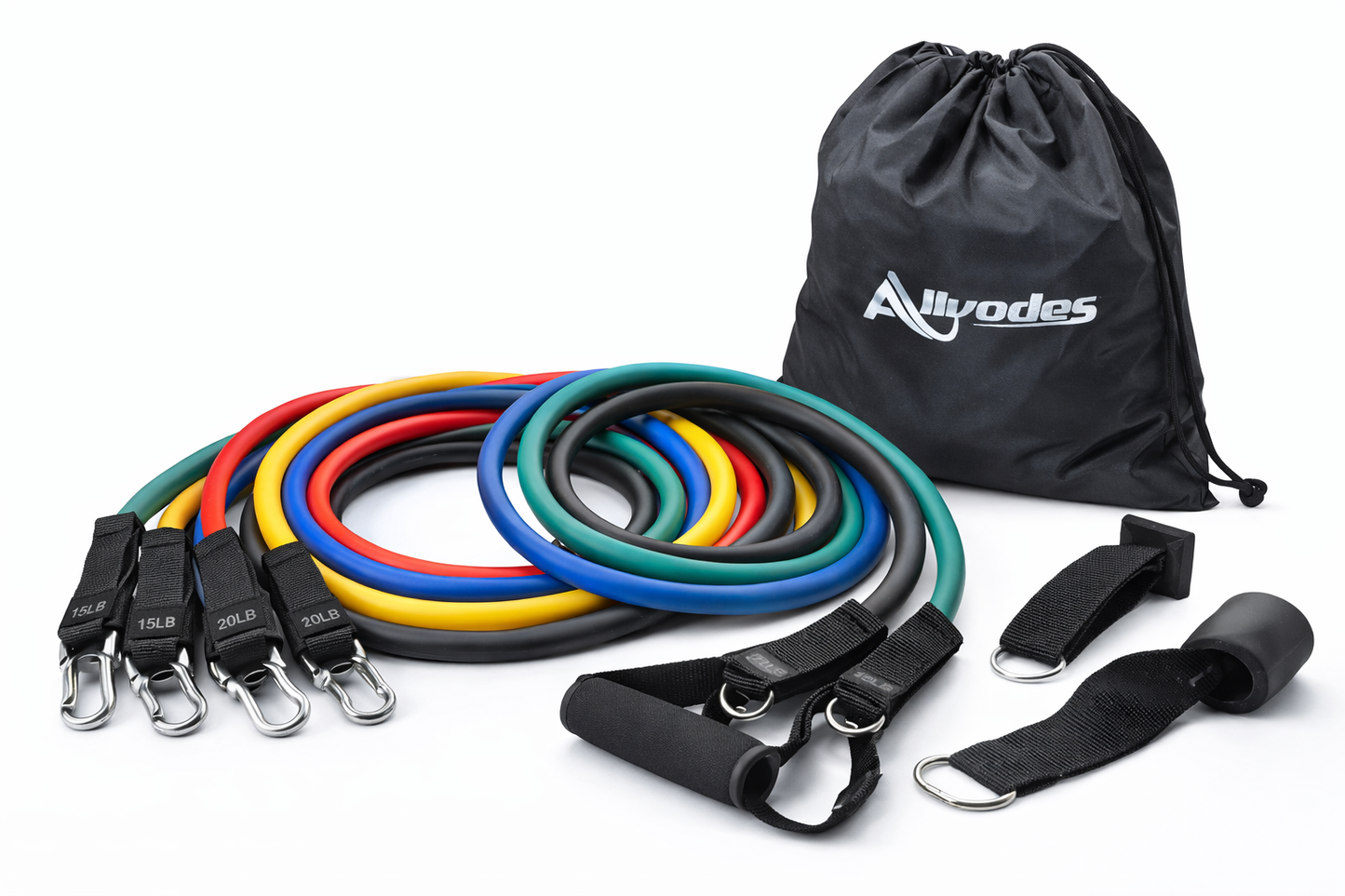 ALLVODES Resistance Bands Set 12 Piece Stackable Fitness Tubes Up to 150lbs Home Workout Kit