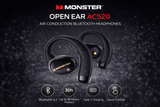 Monster Open Ear AC520 Bluetooth Wireless Headphones (BLACK) 14.2mm Drivers 30H Total Playtime IPX5 Sweatproof