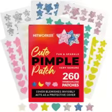 HitWorker Cute Hydrocolloid Pimple Patches – Fun Acne Spot Treatment, Invisible Blemish Care