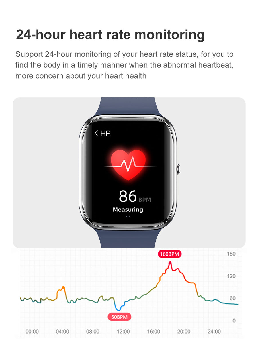 Y9 Pro Smart Watch 1.85" HD Touchscreen Bluetooth Calling IP67 Waterproof Fitness Tracker with Blood Sugar Monitoring