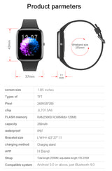 Y9 Pro Smart Watch 1.85" HD Touchscreen Bluetooth Calling IP67 Waterproof Fitness Tracker with Blood Sugar Monitoring