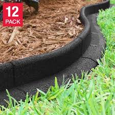 Flexible Garden Landscape Edging 12-Pack – 4 ft Lawn Border with Stakes for Flower Beds & Paths