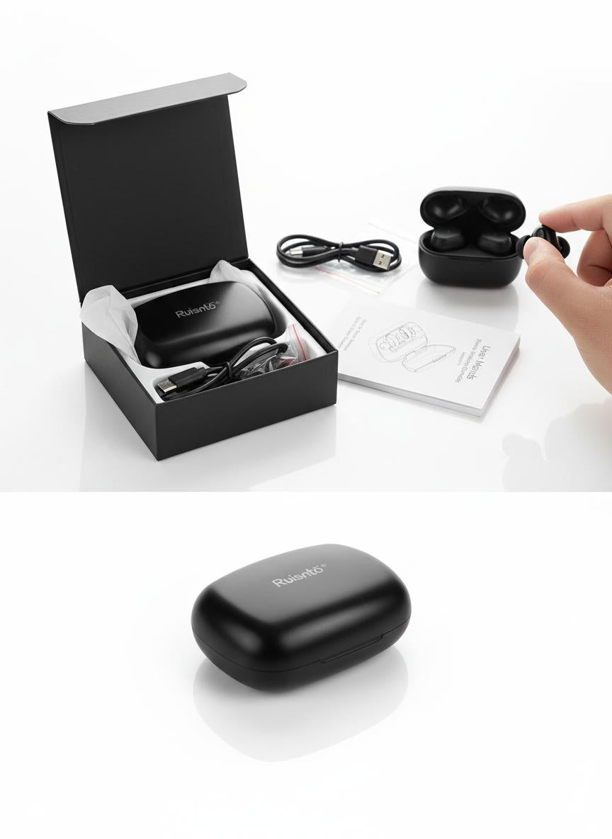 Ruisnto Wireless Earbuds Bluetooth 5.4 - Noise Cancelling & Deep Bass Stereo