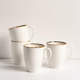 Porcelain Coffee Mug Set of 4. Cups for Tea, Cappuccino, Latte, Chocolate, Hot or Cold Drinks. Porcelain Coffee Cups with Big Handle 12.5 oz. Microwave, Oven, and Dishwasher Safe, Scratch Resistant