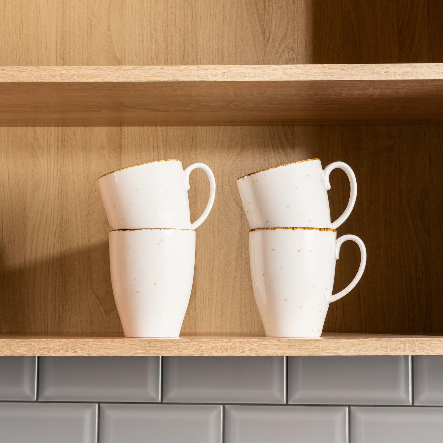 Porcelain Coffee Mug Set of 4. Cups for Tea, Cappuccino, Latte, Chocolate, Hot or Cold Drinks. Porcelain Coffee Cups with Big Handle 12.5 oz. Microwave, Oven, and Dishwasher Safe, Scratch Resistant