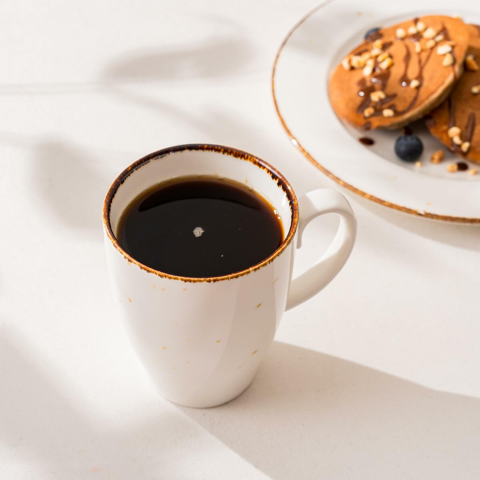 Porcelain Coffee Mug Set of 4. Cups for Tea, Cappuccino, Latte, Chocolate, Hot or Cold Drinks. Porcelain Coffee Cups with Big Handle 12.5 oz. Microwave, Oven, and Dishwasher Safe, Scratch Resistant