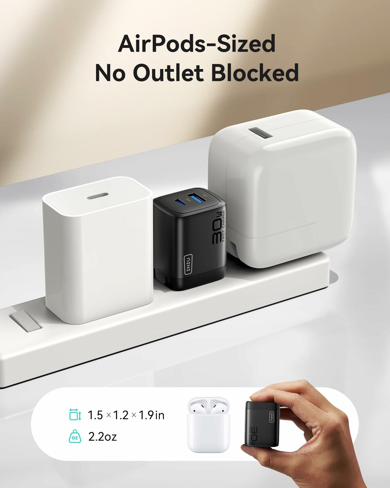 INIU USB C Charger, 30W 2-Pack PD Fast Charging, [USB C + USB A] iPhone 17 Compact Foldable Wall Charger, GaN Tech Type C Power Adapter for iPhone 17 16 15 Pro Max, Samsung S25 S24 iPad Pro Air etc