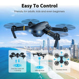Drones with Camera for Adults Kids, Foldable RC Quadcopter, Helicopter Toys, 1080P FPV Video Drone for Beginners, 2 Batteries, Carrying Case, One Key Start, Altitude Hold,Headless Mode,3D Flips