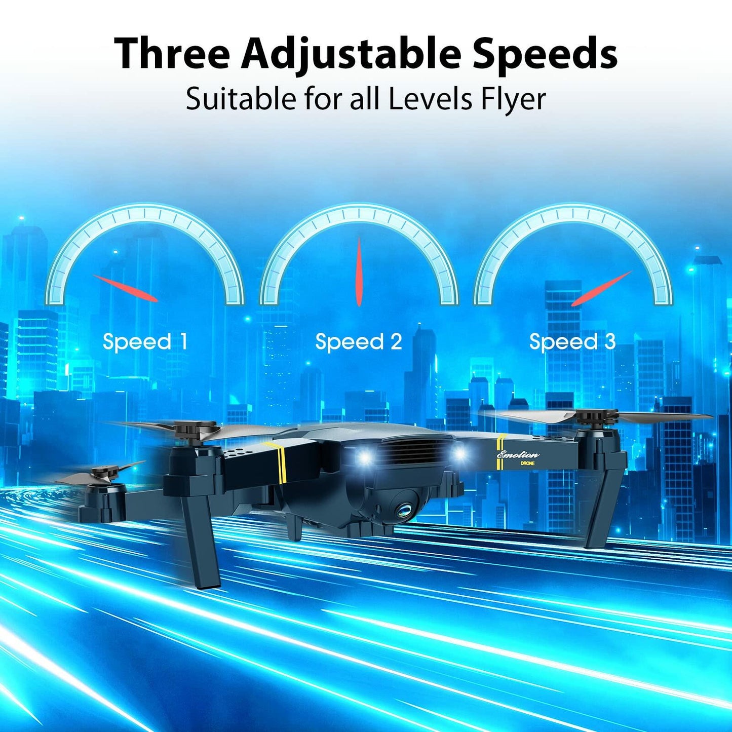 Drones with Camera for Adults Kids, Foldable RC Quadcopter, Helicopter Toys, 1080P FPV Video Drone for Beginners, 2 Batteries, Carrying Case, One Key Start, Altitude Hold,Headless Mode,3D Flips