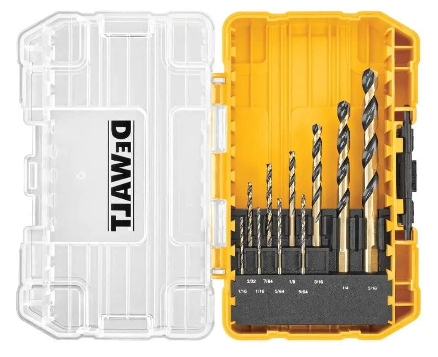 DeWalt Drill Bit Set – 10 Pack (Model DWA1180) – High-Speed Steel Bits for Wood, Metal & Plastic